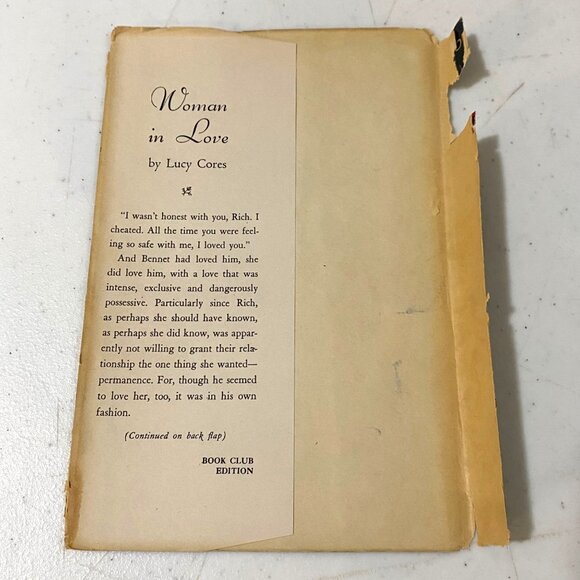Woman in Love Hardcover Lucy Cores Romance Novel Fiction Vintage Book BCE - Picture 4 of 10